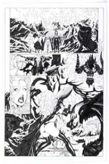 Ron Adrian, Rob Lean, and others Brian Pulido‘s Lady Death: Abandon All Hope #2 Story Pages 13-17 Original Art (Avatar Press, 2005). (Total: 5 Original Art)