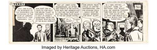 Milton Caniff Terry and the Pirates Daily Comic Strip Original Art dated 10-16-46 (News Syndicate Co. Inc., 1946). | Heritage
