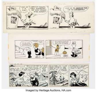 Fred Fox, Howie Post, and Frank Ridgeway - Daily Comic Strip Original Art Group of 3 (United Features Syndicate/King Features Syndicate, 1956-74). (Total: 3 Original Art)