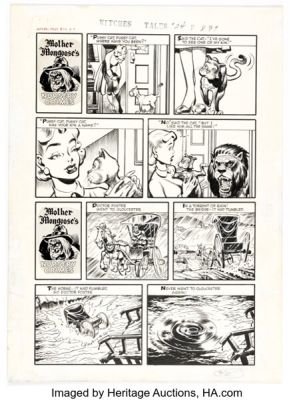 Howard Nostrand Witches Tales #24 Mother Mongoose’s Nursery Crimes Complete 1-Page Story Original Art (Harvey, 1954). | Heritage