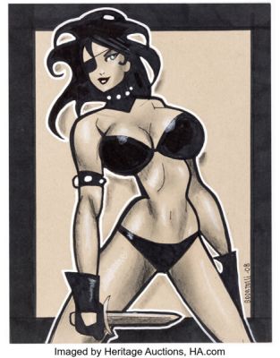 George Sportelli - Rose Wilson Pin-Up Illustration Original Art (2008).