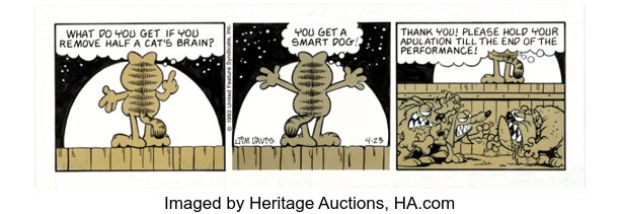 Jim Davis Garfield Daily Comic Strip Original Art dated 4-23-93 (United Feature Syndicate, 1993). | Heritage