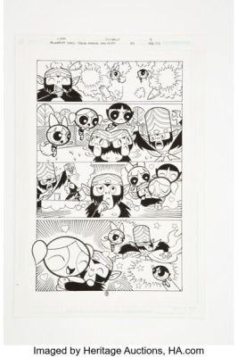 Christopher Cook and Mike DeCarlo The Powerpuff Girls #33 Story Page 9 Original Art (DC, 2003).