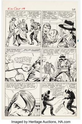Jack Kirby and Paul Reinman Kid Colt Outlaw #119 Story Page 4 Original Art (Marvel, 1964). | Heritage