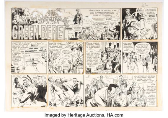 Joe Kubert Tales of the Green Beret Sunday Comic Strip Original Art dated 9-24-67 (Chicago Tribune, 1967).