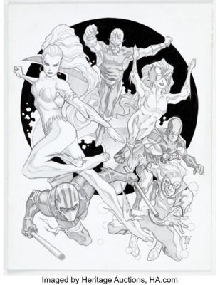 Justiniano (Josue Rivera) - New Warriors Illustration Original Art (undated).
