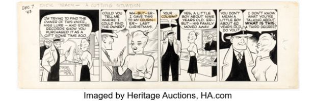 Chester Gould Dick Tracy Daily Comic Strip Original Art dated 12-7-43 (News Syndicate Co, 1943). | Heritage