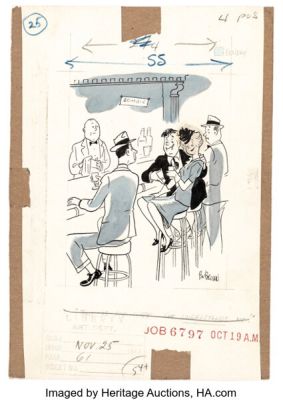 Bo Brown Liberty Magazine Gag Cartoon Illustration Original Art (Liberty, 1944).