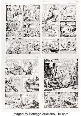 Angelo Todaro (attributed) and Alberto Giolitti Turok, Son of Stone #107 Story Pages Original Art Group of 7 (Western/Gold Key, 1977). (Total: 7 Original Art) | Heritage