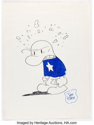 Jeff Smith - Phoney Bone from Bone Chalk-Talk Sketch Original Art (undated).