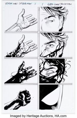 Greg Land and Jay Leisten Venom War: Spider-Man #1 Story Page 1 Original Art (Marvel 2024). | Heritage