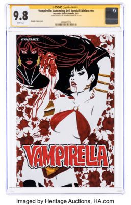 Amanda Conner Vampirella: Ascending Evil Special Edition #nn Signature Series Original Art (Dynamite Entertainment, 2021) CGC NM/MT 9.8 White pages. | Heritage