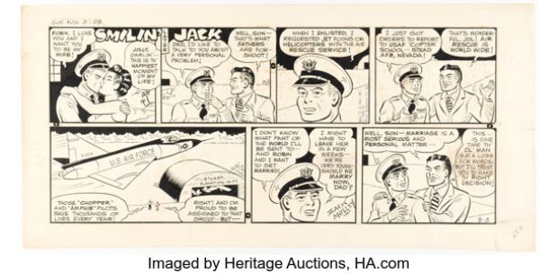 Zack Mosley Smilin’ Jack Sunday Comic Strip Original Art dated 8-3-58 (News Syndicate, 1958). | Heritage