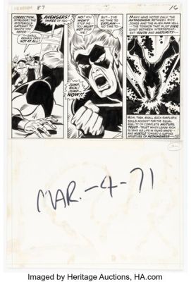 Sal Buscema and Sam Grainger The Avengers #89 Captain Marvel Story Page 12 Original Art (Marvel, 1971). | Heritage