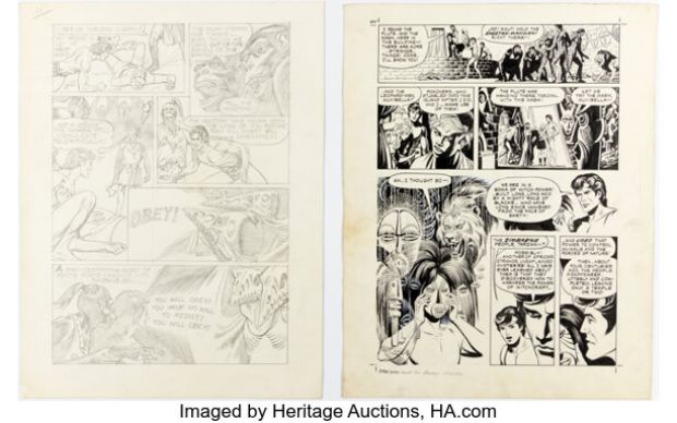 Russ Manning Tarzan and the Beast Master Story Pages 11 and 44 Original Art (c. 1972). (Total: 2 Original Art) | Heritage