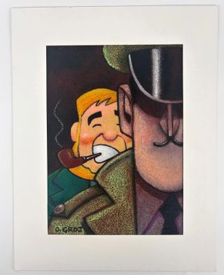 O GROJ Blake et... - Lot 495 - O GROJ Blake et Mortimer Illustration en hommage Technique...