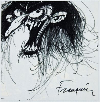 Franquin - Illustration... | Lot 111 - FRANQUIN - illustration au feutre représentant une... | Tessier Sarrou