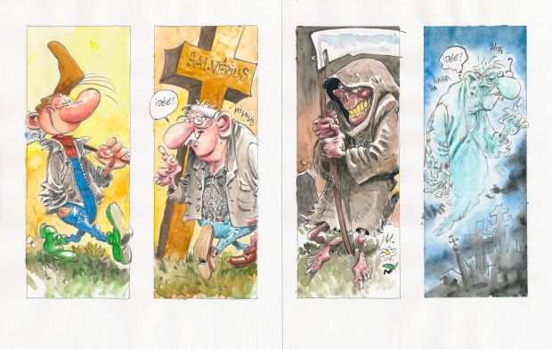 Marc HARDY (né en 1952) - Lot 70 : Pierre Tombal - Os ! Mâge Cauvin
