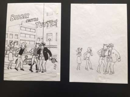 Piet Pienter en Bert Bibber - Originele covertekening voor heruitgave ’Bibber contra Tutter’ - Loose page - (The 90’s) | Catawiki
