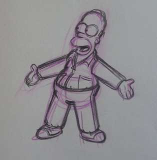 The simpsons - Homer Simpson - original drawing | Catawiki