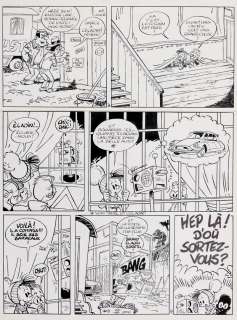 Stibane - Franquin | Petit Noël, planche n°7 Ã  l’encre de Chine de l… | Banque Dessinée