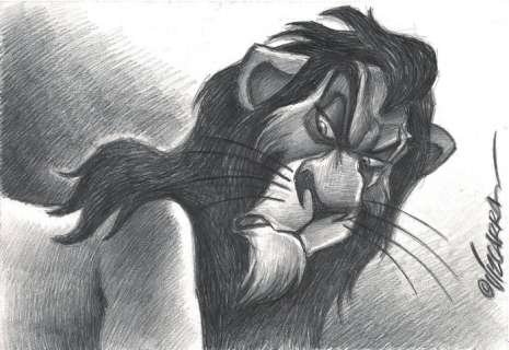 The Lion King - SCAR - Original Drawing - Joan Vizcarra - Pencil Art | Catawiki