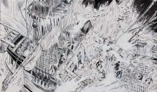 Guy (Michel) | Surcouf, illustration Ã  l’encre de Chine et gouac… | Banque Dessinée