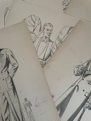 Lot de 11 lithographie Illustration de mode masculine Années 1950 Kossuth | eBay Europe (Buy It Now)