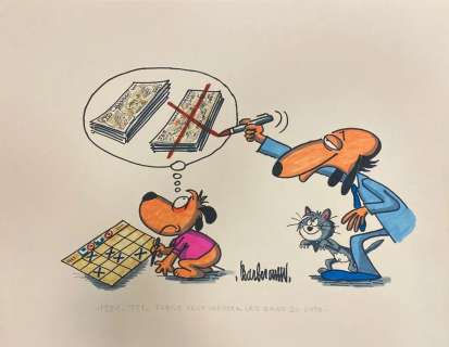 BARBEROUSSE (1920-2010). "Fabius veut imposer les gains du loto".… | misc / divers