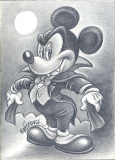 Mickey Mouse is Dracula - Original Drawing - Joan Vizcarra - Pencil Art | Catawiki