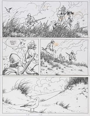 Manara, Milo (Né... | Lot 196 - MANARA, Milo (né en 1945) L’été indien, planche 23. Encre... | Coutau Bégarie