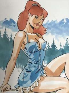 Meynet, Félix - Dessin original couleur - En montagne | Catawiki