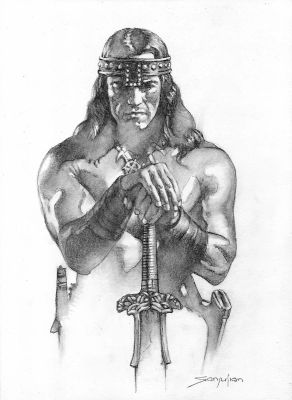 Conan the Barbarian – Arnold Schwarzenegger Portrait Study | Corner4art