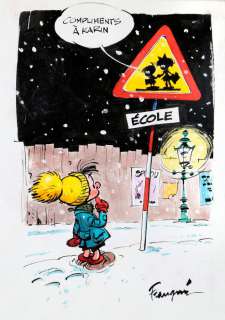 Franquin | Le Petit Noël, illustration Ã  l’encre de … | Banque Dessinée