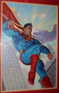 Glen Orbik - legends of the dc universe #3 painted art cover - superman flying - 1998 signed