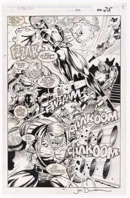 X-FACTOR #100 MARCH 1994 ORIGINAL ART SPLASH PAGE BY JAN DUURSEMA. | Hake’s