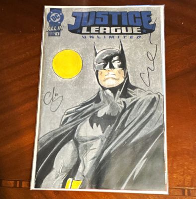 DC Justice League Unlimited Batman Sketch Cover Hard Signed Eshu Frazier COA. | eBay US (Buy It Now)