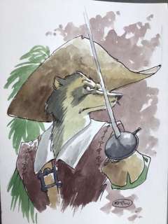 Masbou - Dessin original couleur - De Cape et de Crocs - Don Lope de Villalobos y Sangrin | Catawiki