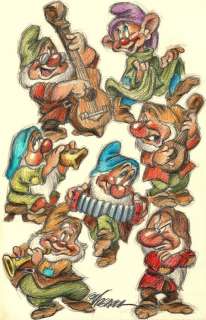 Snow White - The Seven Dwarfs - Original Drawing - Joan Vizcarra - Original Art | Catawiki