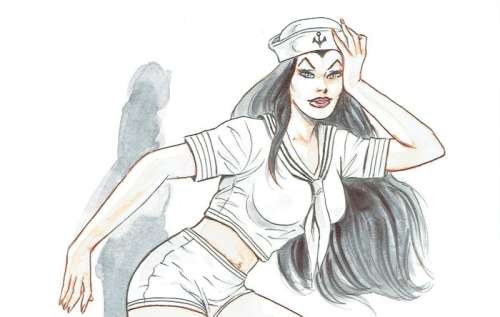 Zora La Vampira - B. Balzano illustrazione originale "Frau Murder" cm. 25x35 Firmata - Loose page | Catawiki