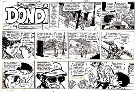 Irwin Hasen - dondi 9/5/1965 sunday comic strip art