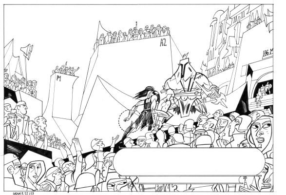 Javier Olivares | PÁGINA DOBLE “La Guerra de los Mundos” | The Comic Art Agency