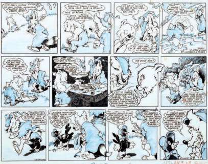 Calvo. (1892-1958) - CALVO. Â«Babou détectiveÂ». Encre de Chine et crayon bleu pour la planch