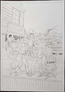 Heuvel, Eric - Originele potloodtekening voor de cover - January Jones - Het Pinkerton-draaiboek