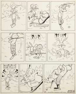 Breckers André | Planche originale représentant une partie de golf Encre... | Vermot et Associés