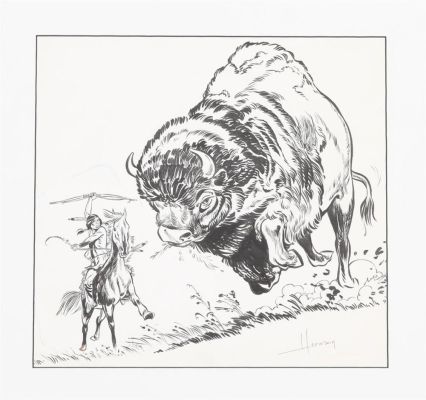 Lot 972 - HUPPEN, HERMANN (PS. HERMANN HUPPEN, 1938-2026). SITTING BULL | Zwiggelaar Auctions