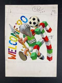Gino Pallotti - "Guerin Sportivo - Welcome ’90" - Illustrazione originale - Loose page - (1989) | Catawiki