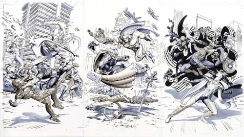 Mike Mayhew - Mike Mayhew SECRET WARS: CIVIL WAR #1/SIEGE #1/SPIDER ISLAND #1 Tripytch Cover