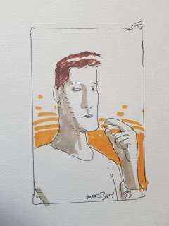 Moebius - Dessin original couleur - Portrait - (1993) | Catawiki