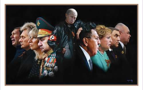 PUTIN’s "Z- ITEMS" - ORIGINAL PAINTING by KOUFAY 20"x32" CANVAS (COA) | eBay US (Buy It Now)